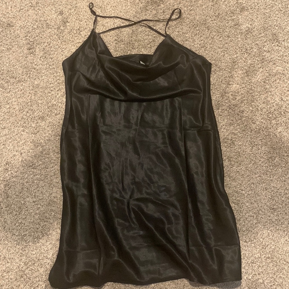 **NWT** Black Satin Mini Dress - Size M